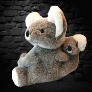 Rare Vtg Large Gerber Precious Koala Bear w/ Cub, 14" Length x 15" Tall